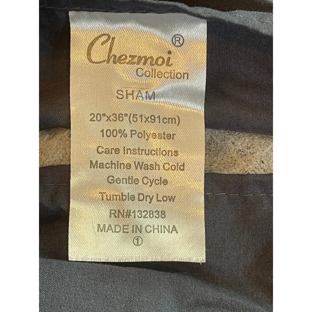 Chezmoi Collection Navy Blue Pintuck Pillow Shams Set of 2 King Size 20x36